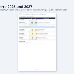 Minijob Grenze 2027 Jahresplaner Excel | German, mehrere Minijobber, Weihnachtsgeld-Check (Digital Download) image 7
