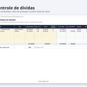 Planner financeiro planilha Excel 2026 2027 | Portuguese, Orçamento mensal, controle de gastos (Digital Download) image 6