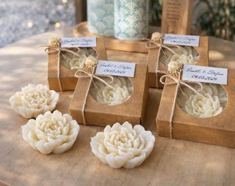 Velas de flores personalizadas para boda: velas de flores hechas a mano en papel kraft para cualquier ocasión.