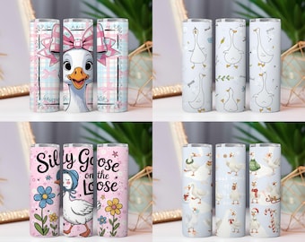Gans Tumbler Wrap PNG, lustige Cartoon Designs (digitaler Download)