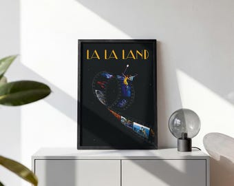 La La Land Movie Poster | Vintage Film Reel Art Print (Satin or Archival Matte)