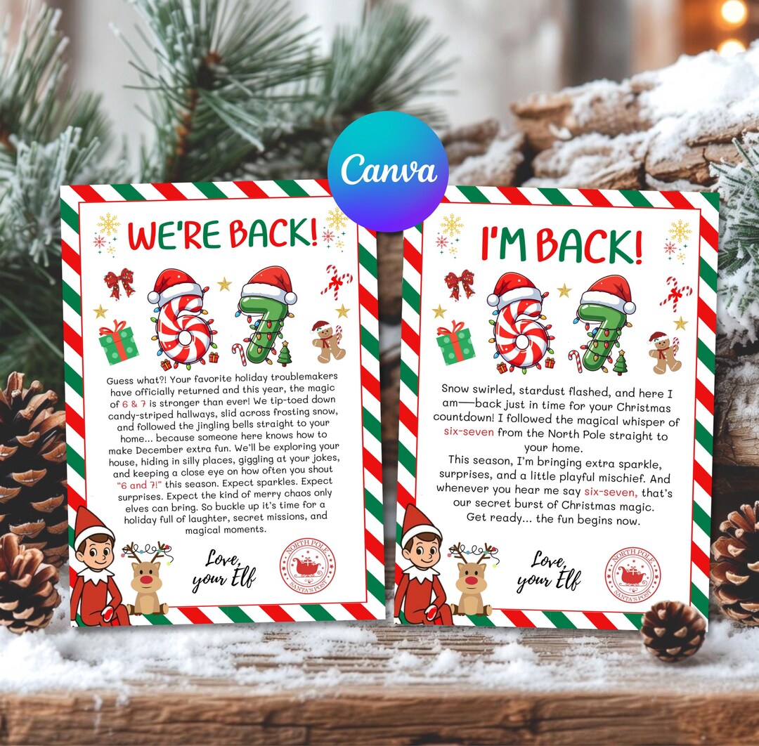 67 Elf Arrival Letter, Six Seven Trending Meme, I'm Back Elves Letter ...