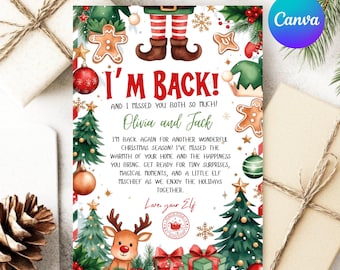 Elf Arrival Letter, First time Elf Arrival Letter, Elf Goodbye Letter, Elf Hello Christmas Letter, Christmas Elf Arrival Canva Editable 5x7