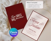 Old Money Wedding Invitation Suite  Template Timeless Wedding Invite Classic Elegant Red and Cream Vintage Wedding Invite | Digital Download