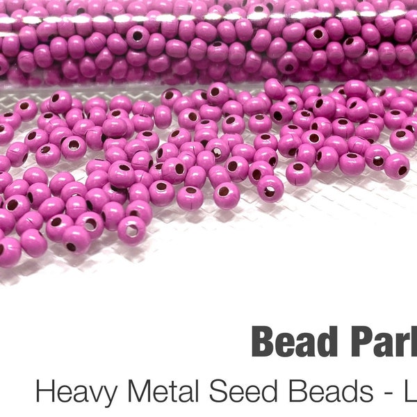 LIGHT FUCHSIA - Heavy Metal Plated Metal Seed Beads - Size 11/0 - 52 grams