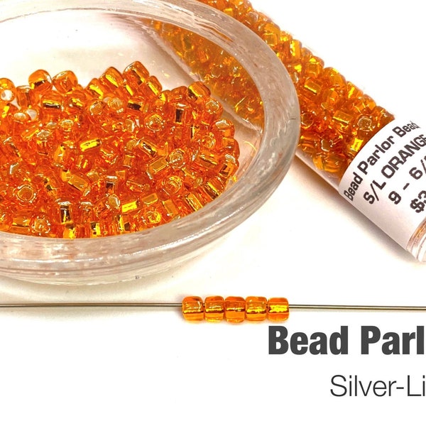 Silver-Lined Orange Japanese Glass Seed Beads - BP-9 - Size 6/0 - 28 grams
