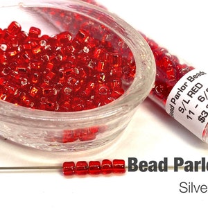 Silver-Lined Red Japanese Glass Seed Beads - BP-11 - Size 8/0 - 28 grams