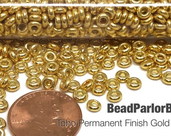 Toho Permanent Finish Gold Glass Seed Beads - BP-P471 (Toho PF557) Size 6/0 Demi - 28 grams