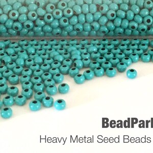 Turquoise Plated Metal Seed Beads - Size 6/0 - 39 grams