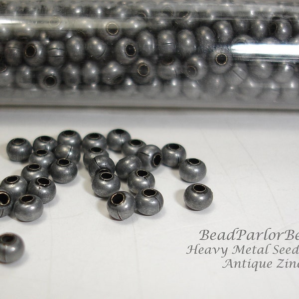 Antique Zinc Plated Metal Seed Beads - Size 8/0 - 50 grams