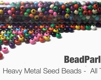 All The Colors! Mix - Plated Metal Seed Beads - Size 6/0 - 39 grams