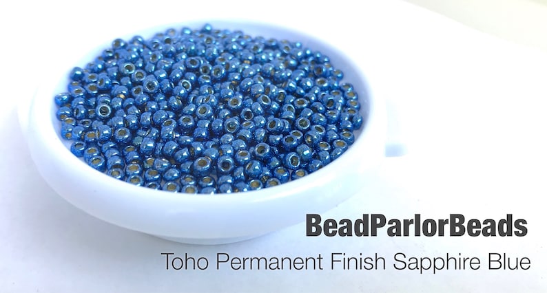 Toho PF586 Size 110-28 grams Toho PermaFinish Sapphire Blue Glass Seed Beads BP-P495G