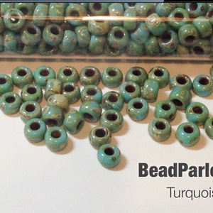 Turquoise Miyuki Picasso Glass Seed Beads - BP-4514 - Size 6/0 - 28 grams