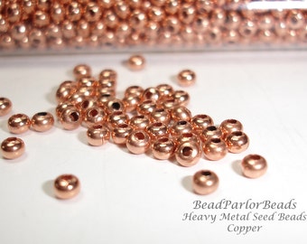 Copper Plated Metal Seed Beads - Size 11/0 - 52 grams