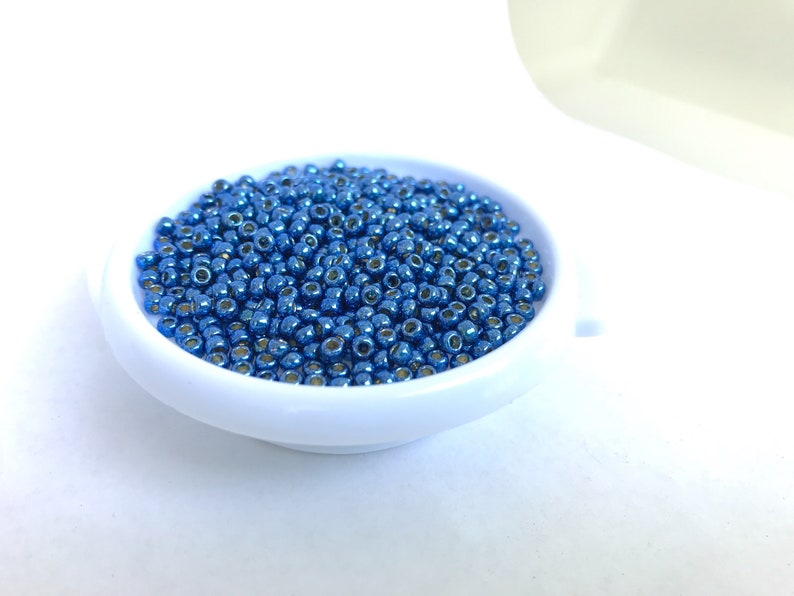 Toho PF586 Size 110-28 grams Toho PermaFinish Sapphire Blue Glass Seed Beads BP-P495G