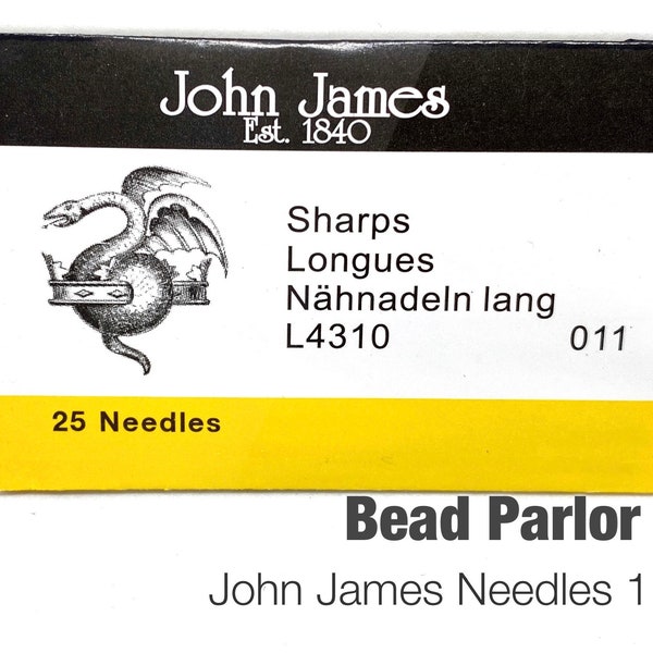 John James Size 11 Sharps (Short) Beading Needles(31mm x 0.46mm) - 25 needles