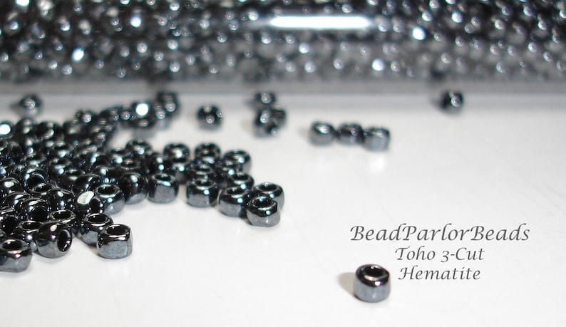 TOHO Hematite Glass Seed Beads 28 grams BP-451 Size 80 3-cut