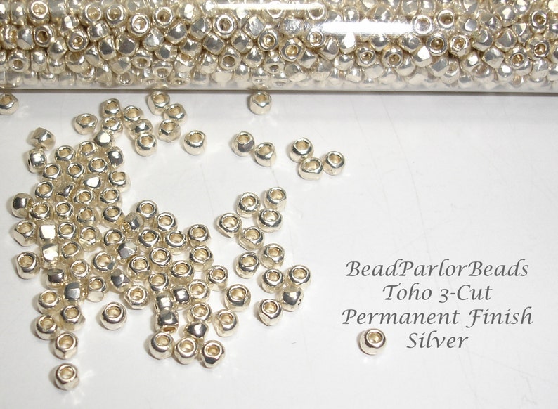 Size 150 3-cut BP-P470 Toho PF558 10 grams TOHO Permanent Finish SILVER Glass Seed Beads