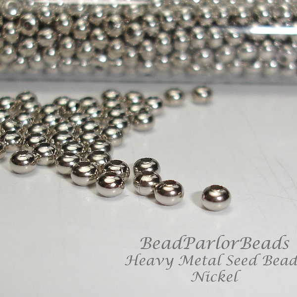 Nickel Plated Metal Seed Beads - size 11/0 - 52 grams