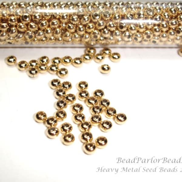 24K Gold Plated Metal Seed Beads - Size 11/0 - 52 grams