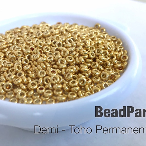 Toho Permanent Finish Gold Glass Seed Beads - BP-P471 (Toho PF557) Size 11/0 Demi - 28 grams