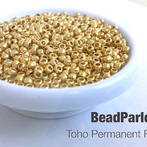 Toho Permanent Finish Gold Glass Seed Beads - BP-P471 (Toho PF557) Size 6/0 - 28 grams (please see note**)