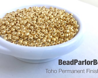 Toho Permanent Finish Gold Glass Seed Beads - BP-P471 (Toho PF557) Size 6/0 - 28 grams
