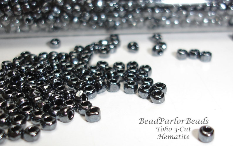 TOHO Hematite Glass Seed Beads 28 grams BP-451 Size 80 3-cut