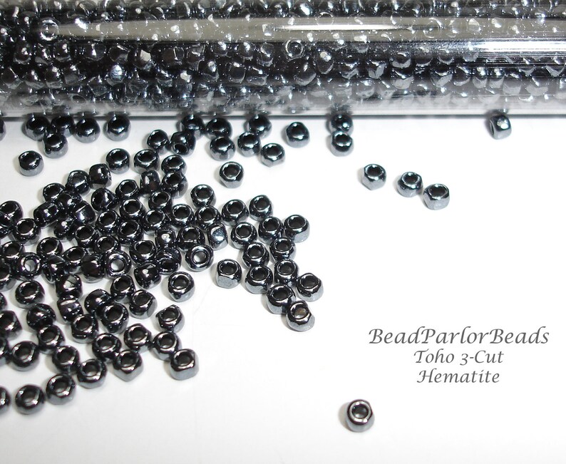 TOHO Hematite Glass Seed Beads 28 grams BP-451 Size 80 3-cut