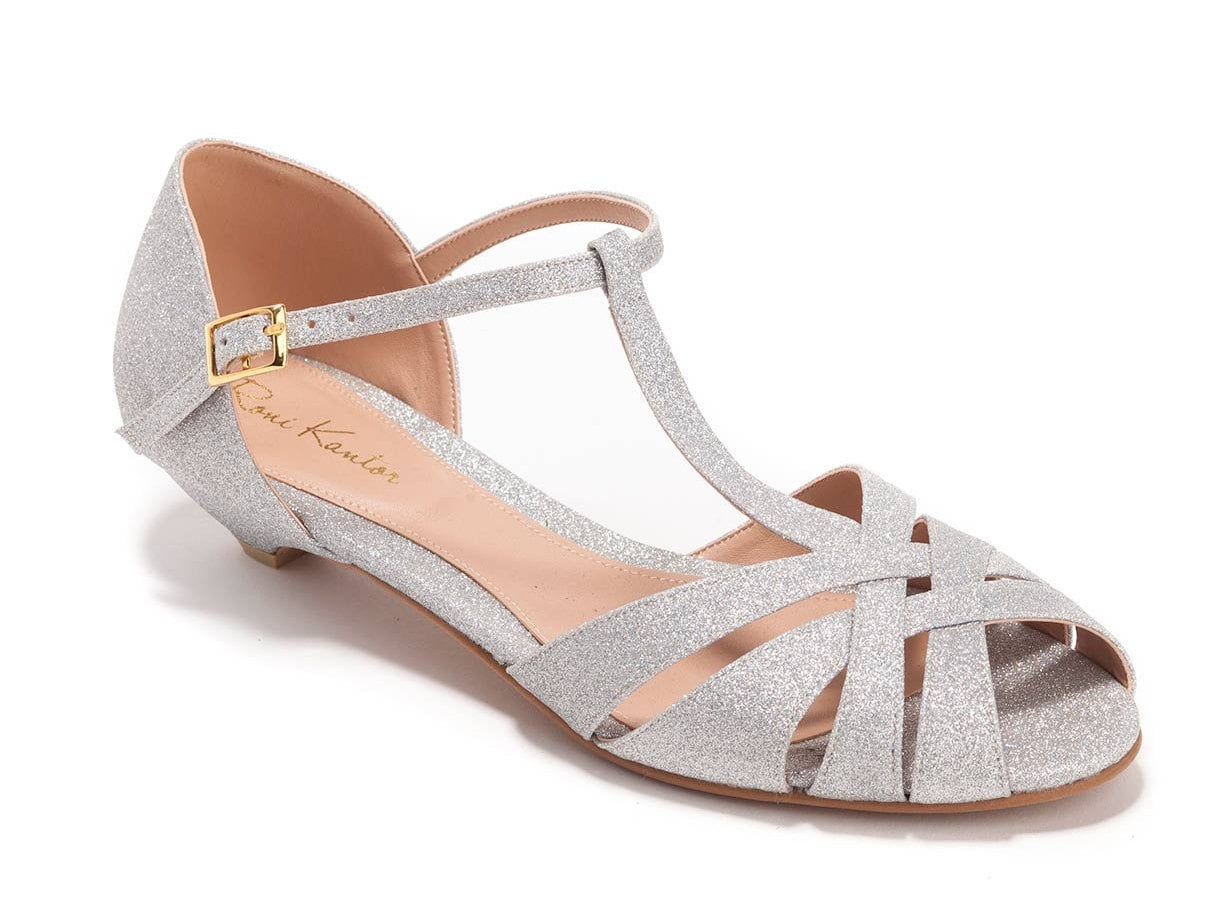 Girls Holographic Low Heel Shoes | The Children's Place - SILVER
