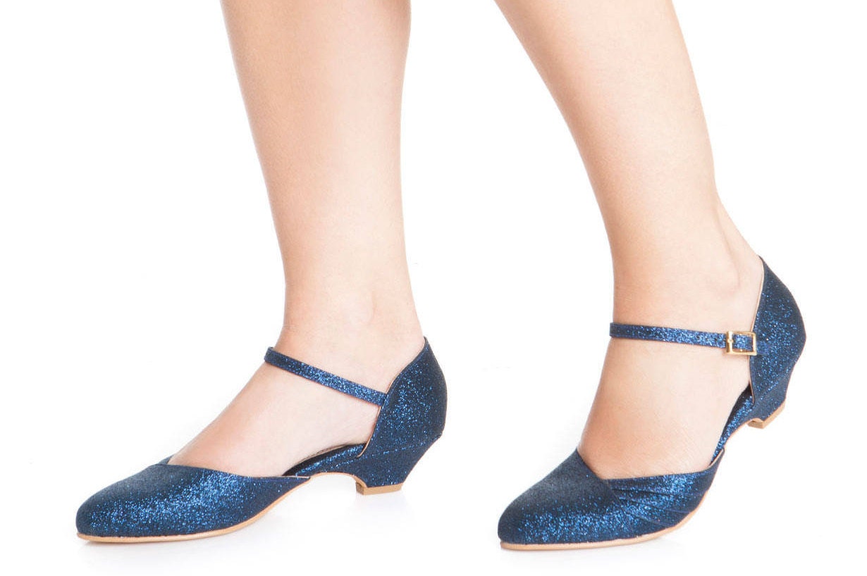 navy sparkly shoes