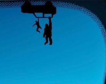 Vinyl Decal Easter egg for Ford Bronco 4 door and 2 door and sport man and woman falling Sasquatch big foot