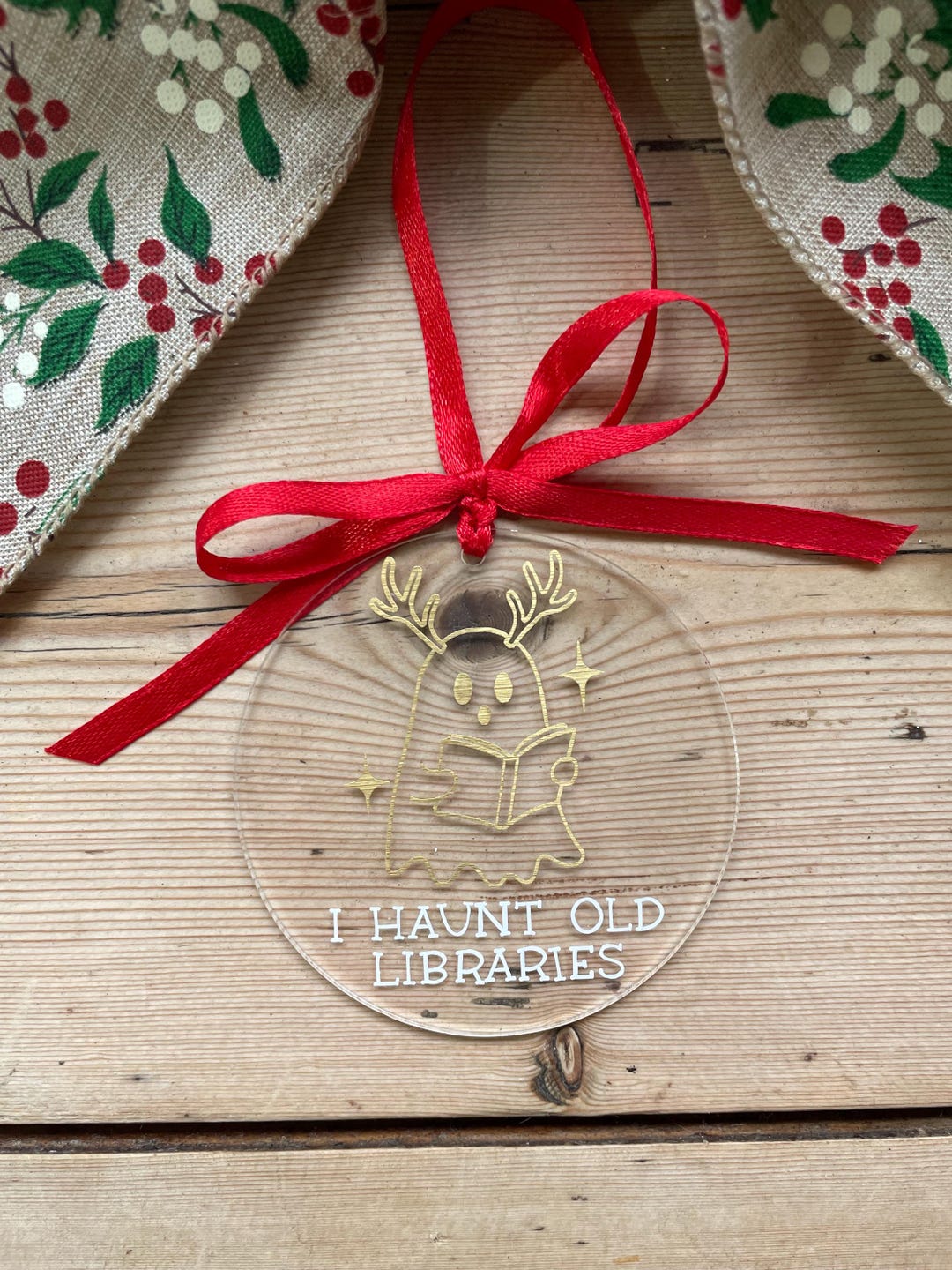 Library Bauble I Haunt Old Libraries Bauble | Bookish Ghost Ornament | Gothic ...