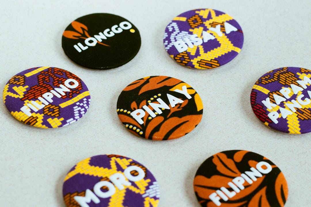 Pin In Tagalog Filipino Batik Fabric Button Pins - Etsy