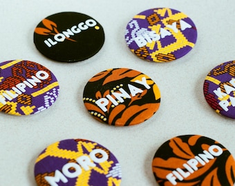 Alfileres de botón de tela batik filipina