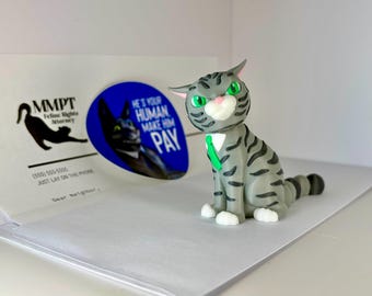 Figura de Miau Miau Puffytail / Juguete impreso en 3D de un gato abogado / Coleccionable de Community Cat News