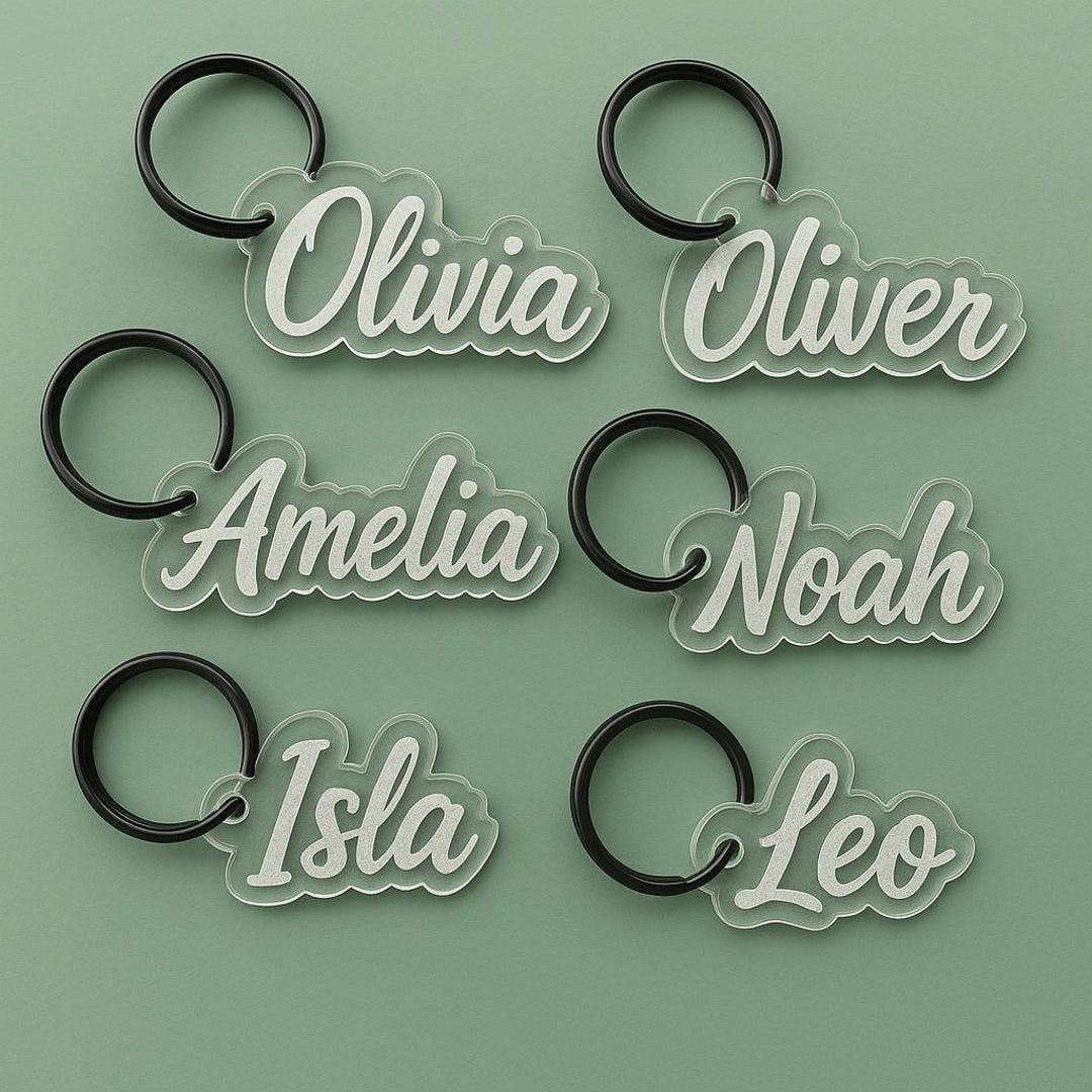 Personalised Name Keyring Gift Custom Keyring Laser Engraved Keychains ...