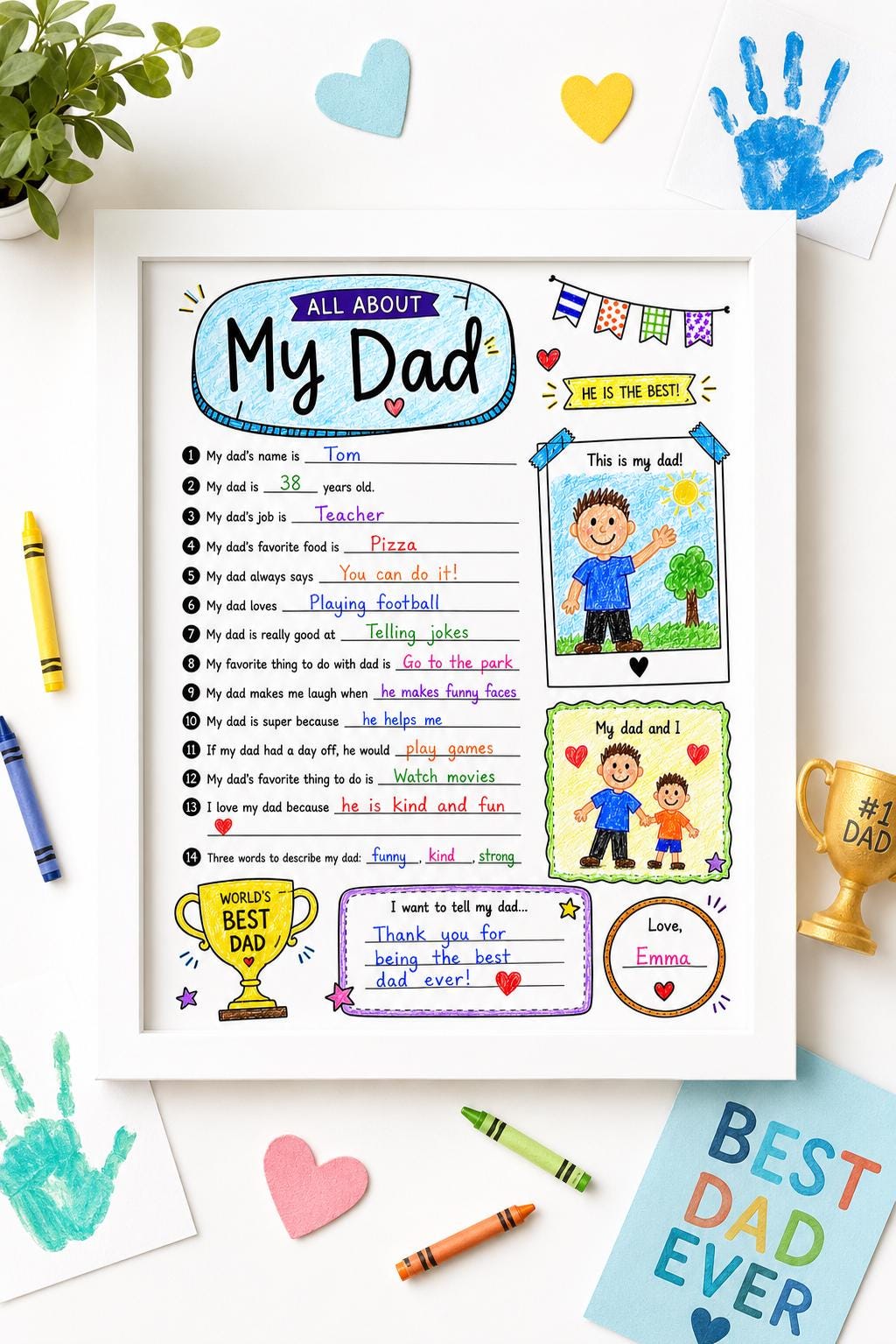 Printable All About My Dad Activity Sheet | Father's Day Coloring Sheet ...