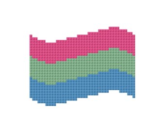 Polysexual Flag  Pattern for Cross-stitch/Crochet/Beading/Knitting