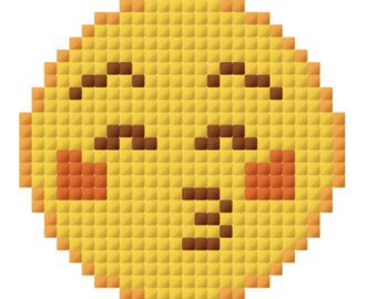 Kiss Emoji Pattern for Cross-stitch/Crochet/Beading/Knitting