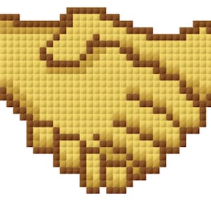 Mönster med skakande händer-emoji för korsstygn/virkning/pärlbroderi/stickning