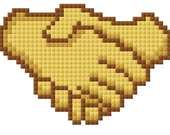 Shaking Hands Emoji Pattern for Cross-stitch/Crochet/Beading/Knitting