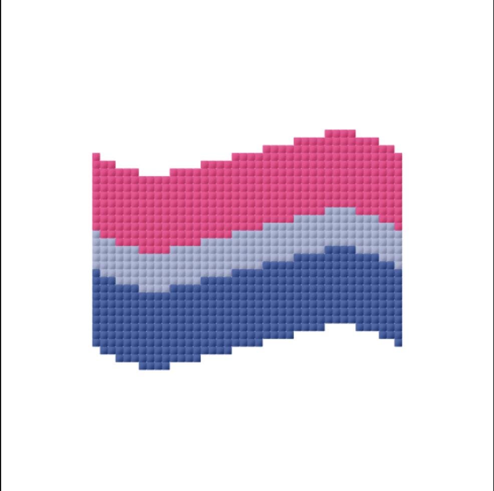 Bisexual Flag Pattern for Cross-stitch/crochet/beading/knitting - Etsy