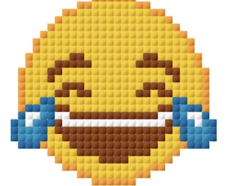 Crying Laughing Emoji Pattern for Cross-stitch/Crochet/Beading/Knitting