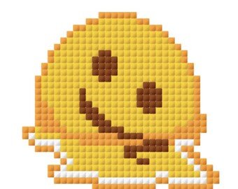 Melting Face Emoji Pattern for Cross-stitch/Crochet/Beading/Knitting