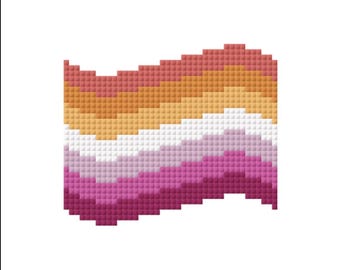Lesbian Flag  Pattern for Cross-stitch/Crochet/Beading/Knitting