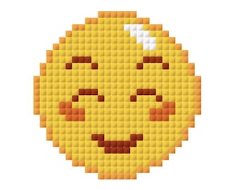 Smile Emoji Pattern for Cross-stitch/Crochet/Beading/Knitting
