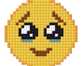 Happy Tears Emoji Pattern for Cross-stitch/Crochet/Beading/Knitting