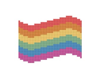 Rainbow Pride Flag  Pattern for Cross-stitch/Crochet/Beading/Knitting
