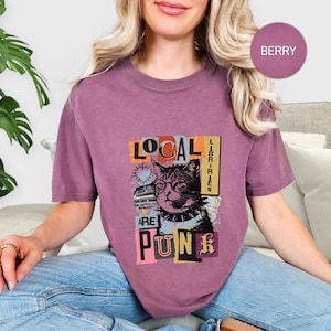 Support Your Local Library Punk Shirt, Library Punk Cat Book Tee, Goth Bookish Shirt, Comfort Colors, Librarian Gift, Reading Shirt image 14
